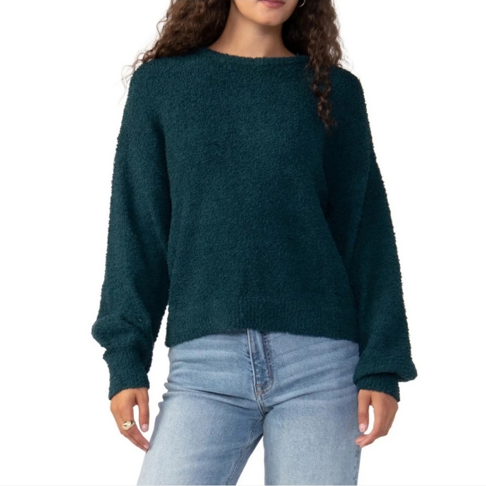 NWT Sanctuary Plush Volume Sleeve Jumper Sweater in Jade